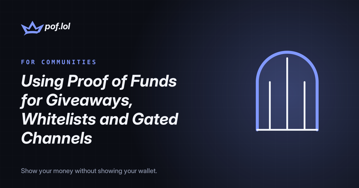 A gate opening with a crown above it, pof.lol branding